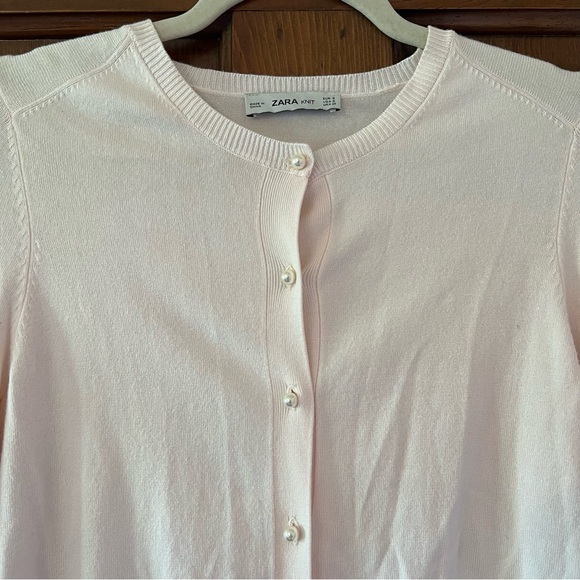 pink zara cardigan with pearl buttons - Picture 3 of 4
